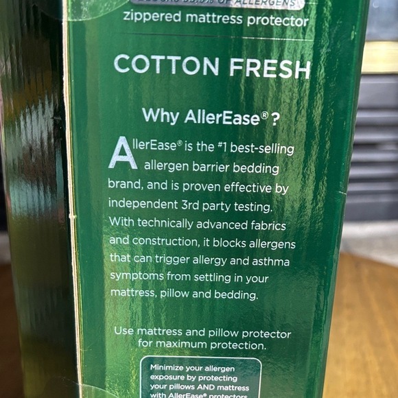 Allerease Full Cotton Fresh Waterproof Allergen Barrier Mattress Protector NEW - Picture 5 of 9
